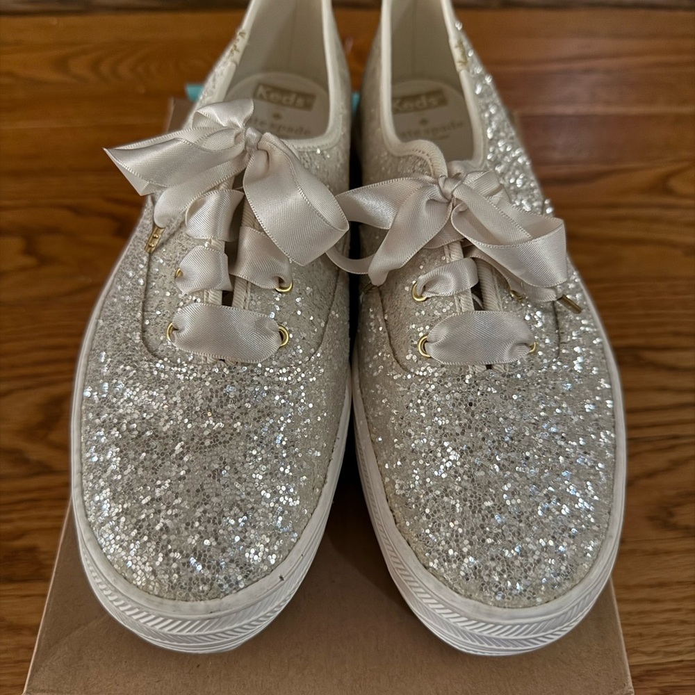 Kate Spade Keds Women's Sparkle Sneakers - Silver Glitter